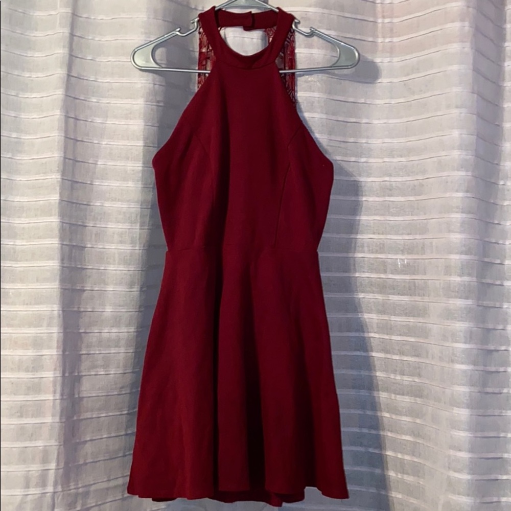 Wine red homecoming and prom dress